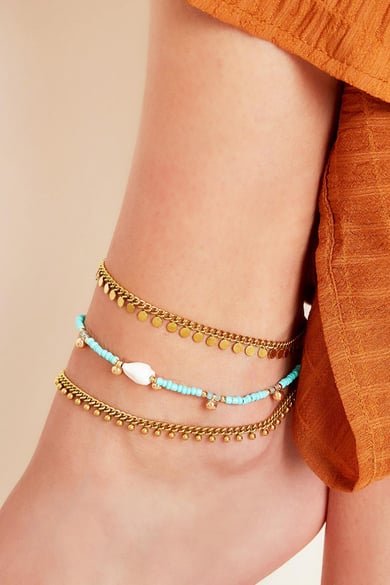 Stainless steel anklet circles Silver color h5 Picture2